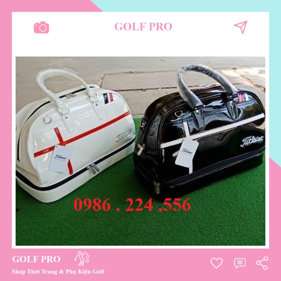 Túi đựng quần áo và giày golf bag siêu nhẹ da PU bóng cao cấp chống nước TD003