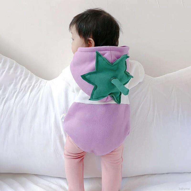 Áo Liền Quần Dài Tay Có Mũ Đáng Yêu Cho Bé