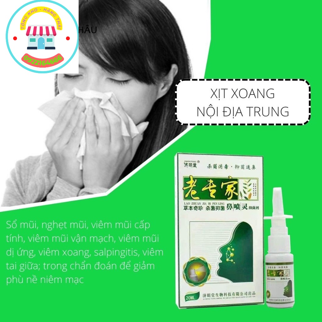 Xịt Mũi Trung Quốc - Xịt Xoang Jimingtang Nội Địa Trung - Hỗ Trợ Dứt Điểm Xoang Cấp Và Mãn Tính 20ml ( PVN186)