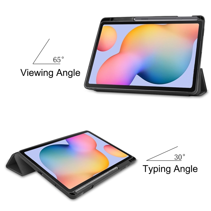 Bao da máy tính bảng PU gấp ba lần chống sốc cho Samsung Galaxy Tab S6 Lite 10.4 2020