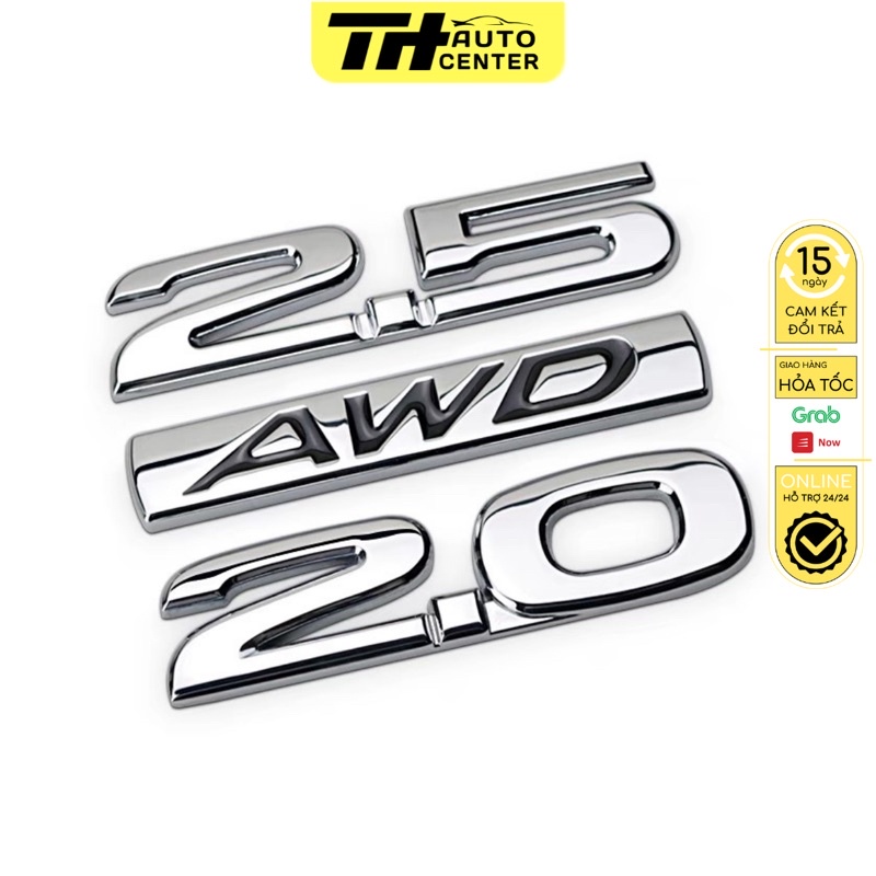 Logo kim loại AWD 2.0 2.5 cho decal gắn xe mazda phukienxehoiTH