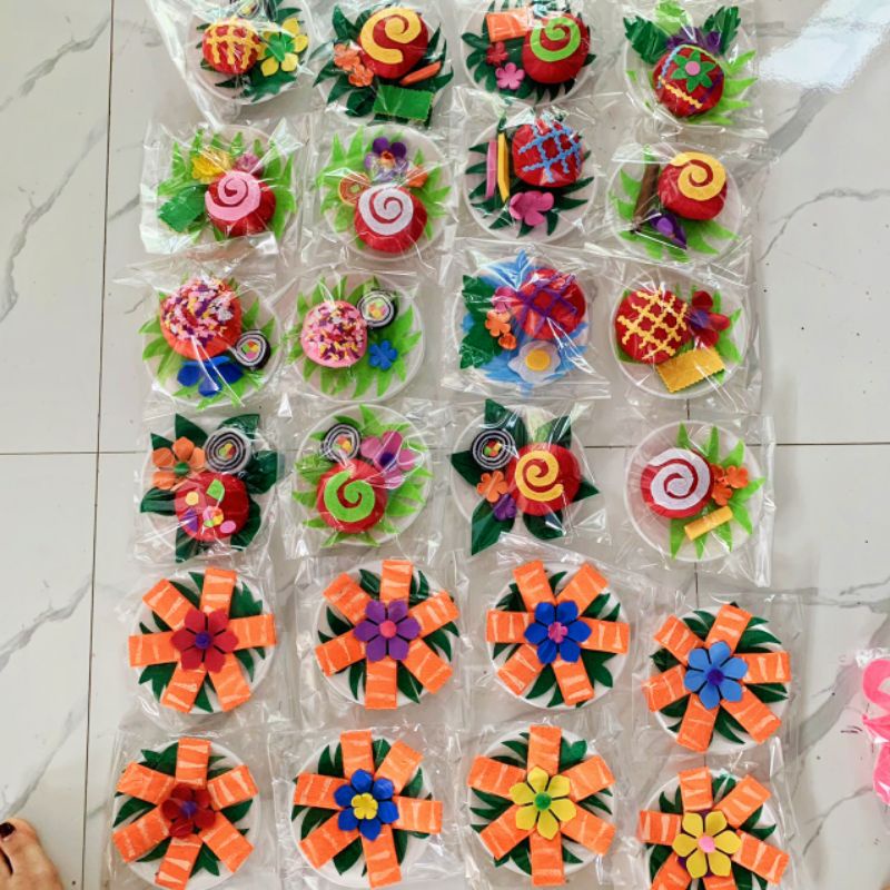 Combor 10 Đĩa thức ăn vải nỉ nhồi bông