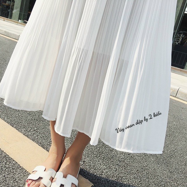 chân váy dập ly dài 2 kiểu xinh xắn đủ màu xinh dễ mix đồ