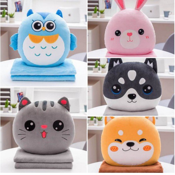 Bộ Chăn Gối Gấu Bông Totoro Biểu Cảm siêu đáng yếu. Chăn gối văn phòng 3in1(#Gối_Chăn_Ủ tay)