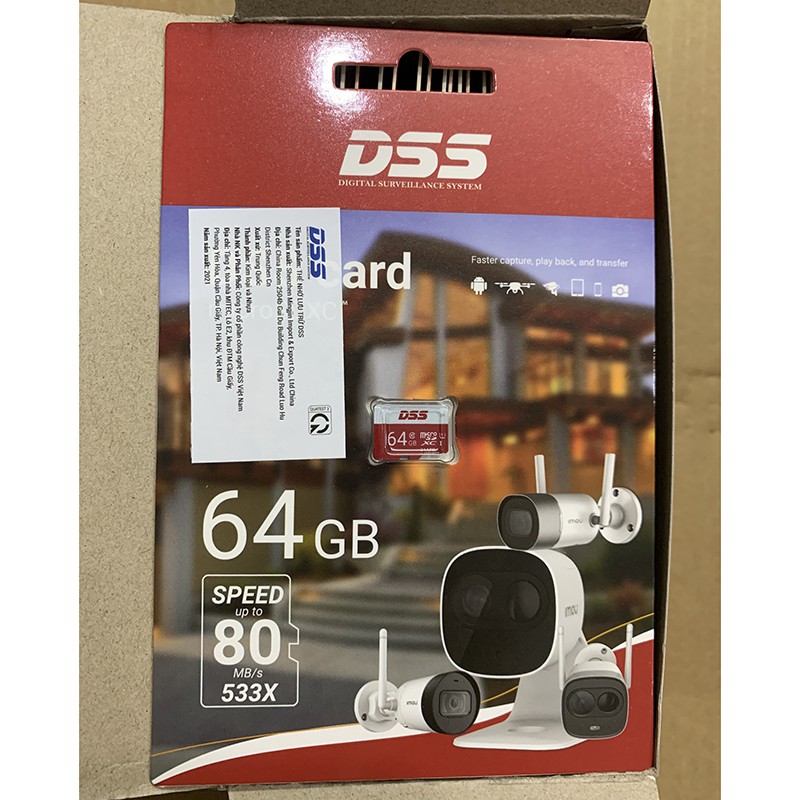 Thẻ nhớ MciroSD 64GB DSS Class 10 Hàng chính hãng - Thích hợp lắp cho Cam Ezviz C6N C2C C1C IMOU A22EP C22EP H21W H21PW | BigBuy360 - bigbuy360.vn