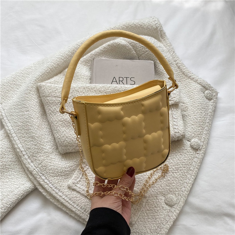 IELGY Túi Đeo Vai Hình Vuông Cỡ Nhỏ Họa Tiết Son Môi Phối Dây Xích Thời Trang Cho Nữ