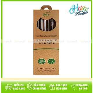 Ống hút kim loại không gỉ bộ 5 cái uncle bills