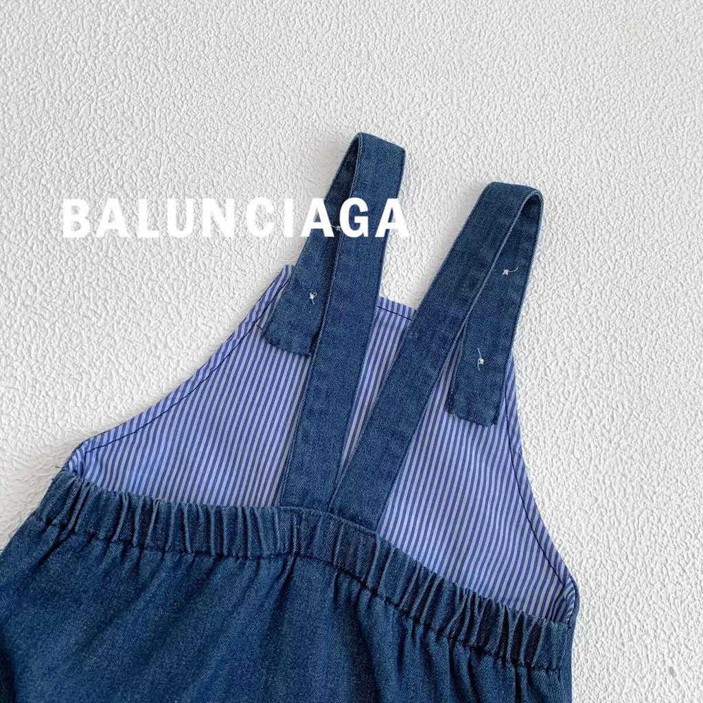 Bộ Áo Liền Quần Denim Tay Dài In Hình Gấu Dễ Thương Thời Trang Thu Đông Cho Bé Từ 0-2 Tuổi