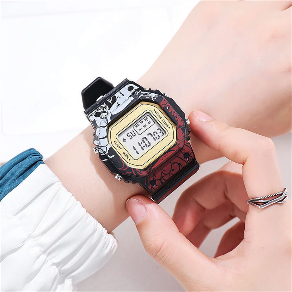 Đồng hồ điện tử đa năng chống thấm nước chống rơi họa tiết hoạt hình Luffy