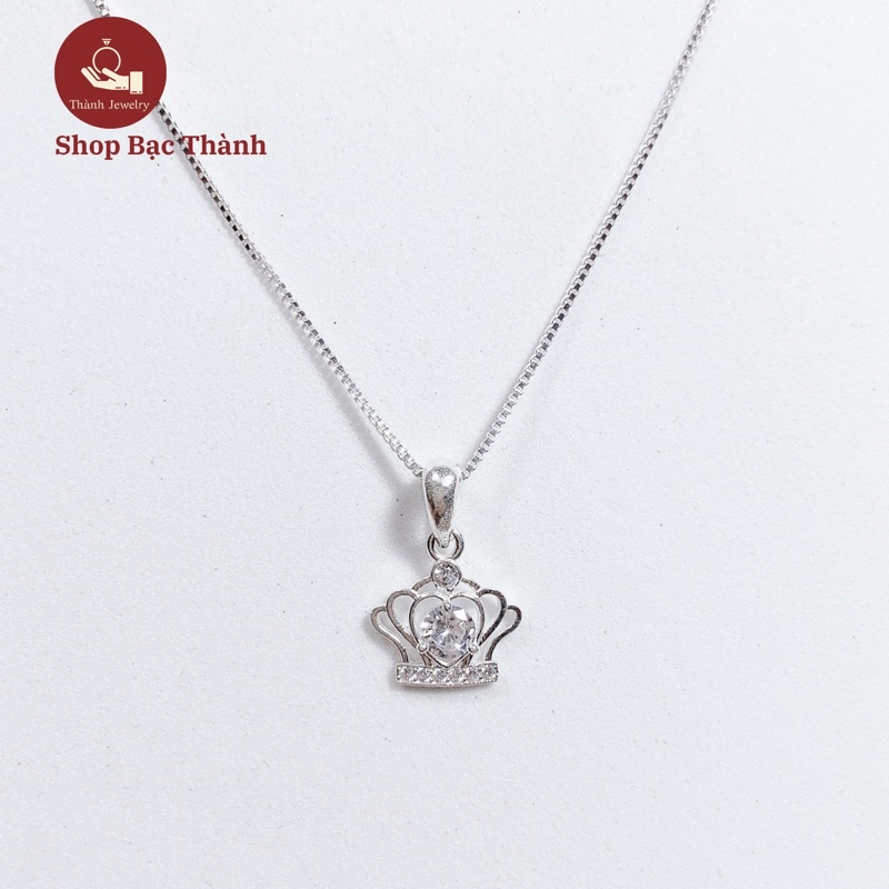 Dây Chuyền Nữ Bạc Ta mặt vương miện gắn đá dịu dàng nữ tính ( Có Bảo Hành Làm Sáng, Ảnh Thật )