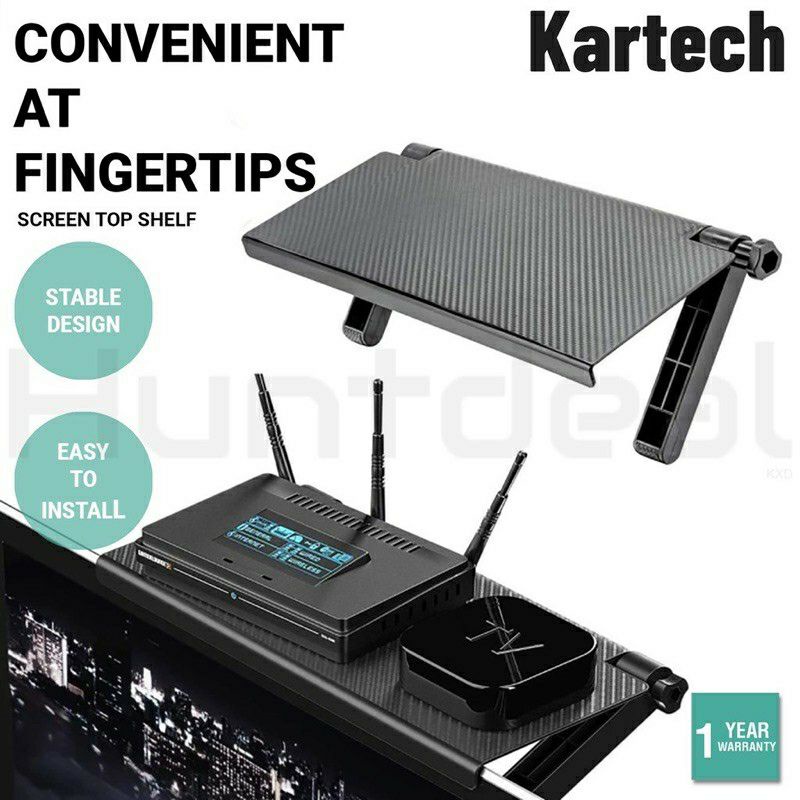 Giá Để Đồ Gác Trên Màn Hình Máy Tính - Tivi Q10 - Screen Top Shelf - Khay Để 32CM - Chốt Khóa Chặt Và An Toàn