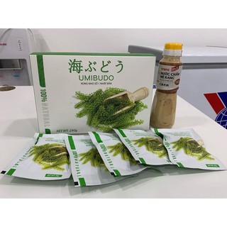 [Rẻ Vô Địch] Rong nho Umibudo Nhật Bản chính hãng 12 gói tặng chai sốt mè