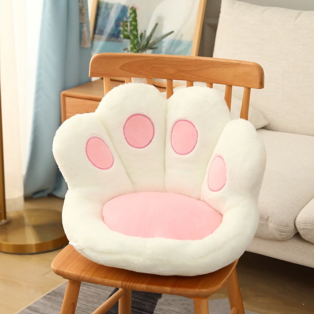 🌷Hàng Sẵn Ghế Tựa Lưng Vương miện/chân mèo Đệm nệm lót ghế ngồi văn phòng dễ thương 3D【Tennessee052】