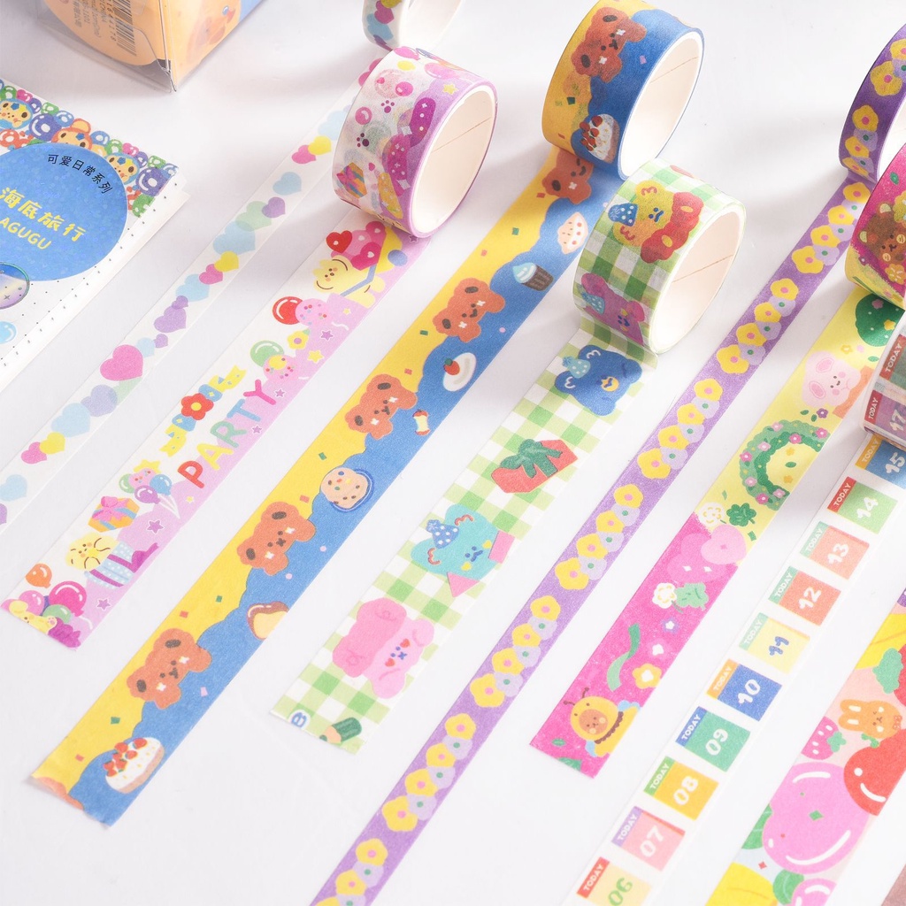 Set 4 - 5 Băng Keo Giấy Washi Tape Cuộn Cute Daily Series Phong Cảnh