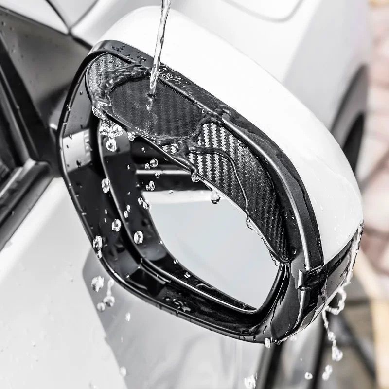 Set 2 Tấm Che Nắng Mưa Họa Tiết Sợi Carbon Cho Gương Chiếu Hậu Xe Hơi