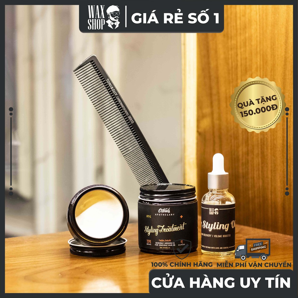 Sáp Dưỡng Ẩm Cho Tóc Styling Treatment - O'douds [Chính Hãng] Phục Hồi Hư Tổn, Tặng Kèm Pre-Styling Oil + Lược