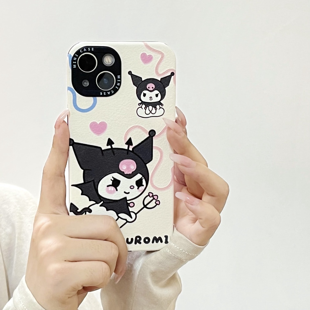 Ốp Điện Thoại Họa Tiết Hoạt Hình Kirby Kuromi Dễ Thương Chống Sốc Cho Iphone