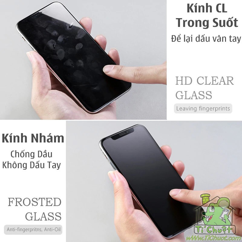 [Siêu Cứng] Kính CL Nhám Chống Vân Tay iPhone 11 Pro/ X/ XS Cường lực Tốt FULL Màn Viền Kính Bóng