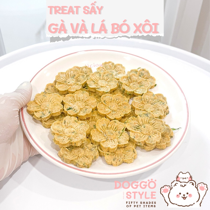 Treat Bánh Thưởng Cho Chó Bánh Gà Và Rau Sấy Khô DOGGO Homemade Hỗ Trợ Tiêu Hóa Và Hôi Miệng Không Chất Bảo Quản 50G