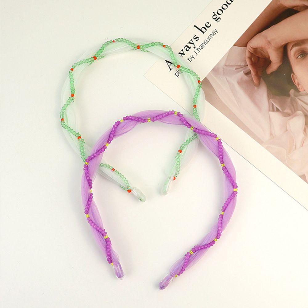 TWINKLE Băng Đô Ren Đính Hạt Nhiều Màu Sắc Phong Cách Hàn Quốc Thời Trang