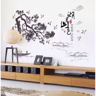 Decal dân tường phong cảnh núi non