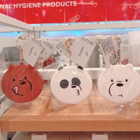 Móc khoá gương anh em nhà gấu We Bare Bears Chúng tôi đơn giản là gấu