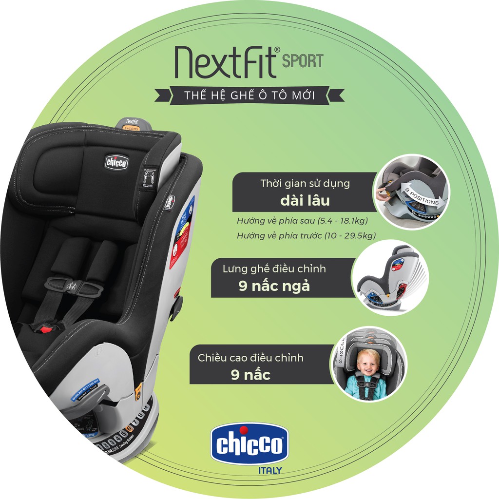 Ghế ngồi ô tô Chicco NextFit Spost ghi mercury