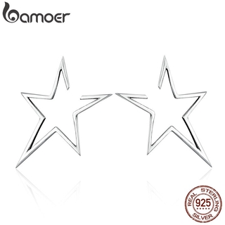 Bamoer Khuyên Tai Bạc 925 Hình Ngôi Sao Tinh Xảo bijoux sce107