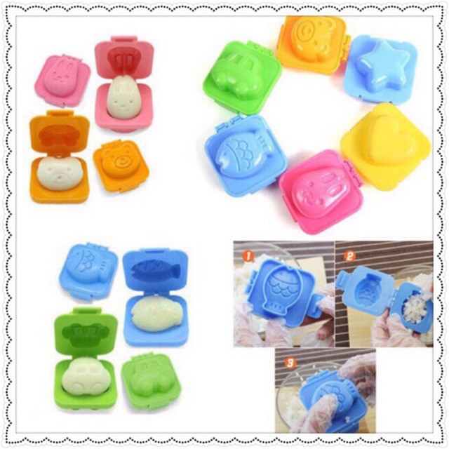 Bộ 6 khuôn làm cơm hình con vật đáng yêu cho bé giúp bé ăn dặm ngon miệng