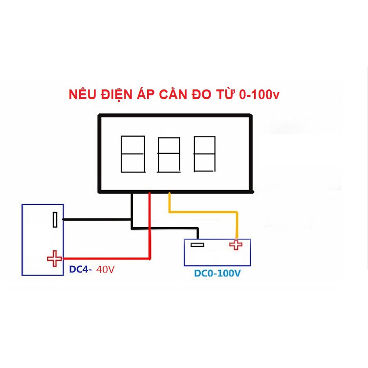 Đồng hồ đo điện áp, Vôn kế DC 0-100V (3 dây) mini