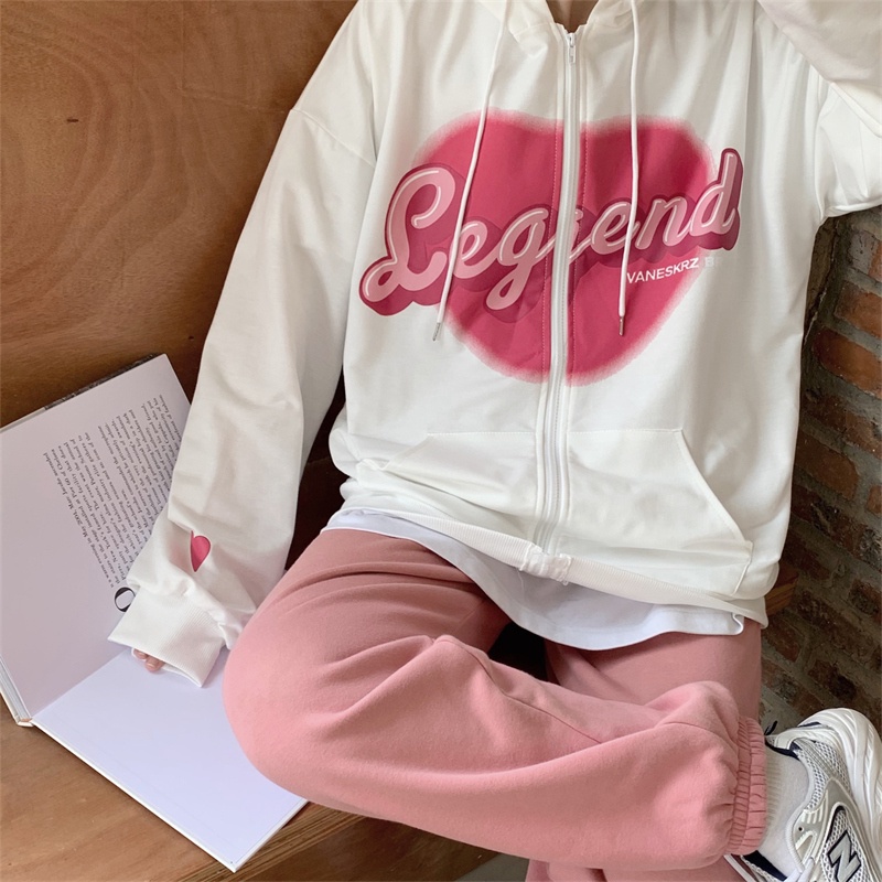 SUXI Áo Khoác Hoodie In Chữ Thời Trang Nữ Tính