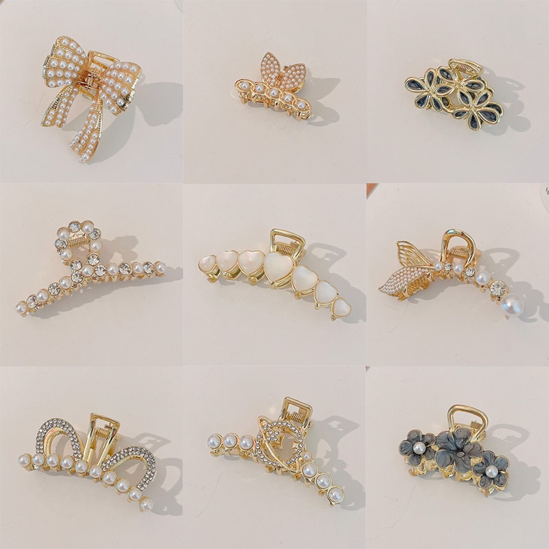 Kẹp tóc nhiều mẫu đính ngọc trai phong cách Hàn Quốc