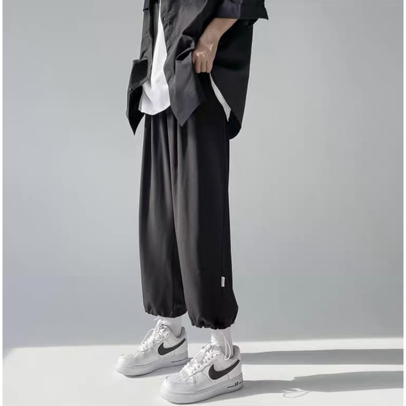 Quần Jogger Nam Nữ trơn Unisex-  Quần ống rộng Kiêu dáng Thể Thao Chất Vải Umi Không Bai Xù Có Dây Rút