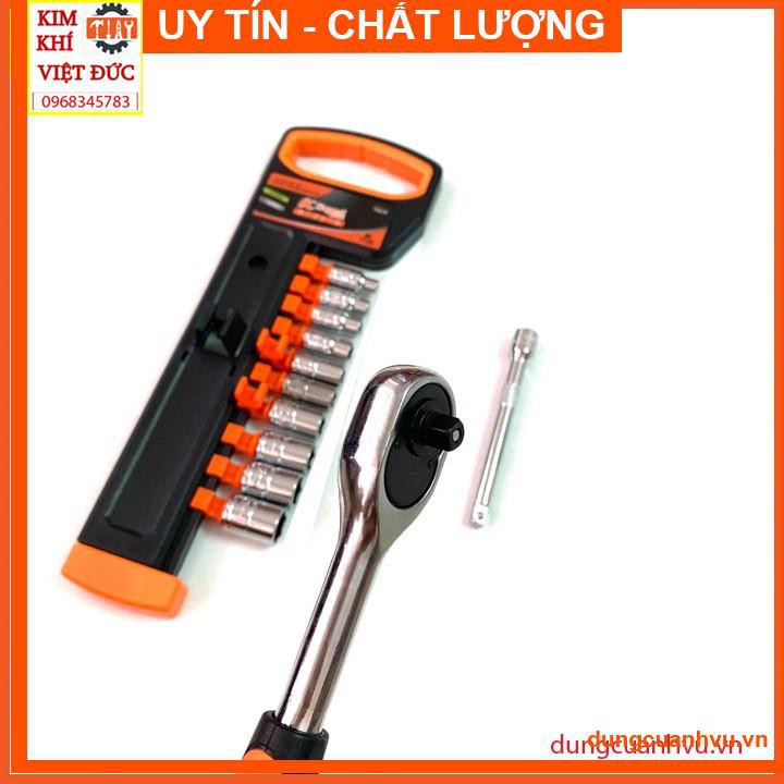 Bộ tuýp sửa chữa - bộ khẩu 1/4 cần tự động 12 chi tiết Kapusi Japan, thép CRV cao cấp