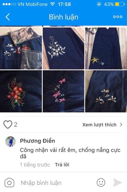 Váy chống nắng jean nút bấm thêu hoa | BigBuy360 - bigbuy360.vn