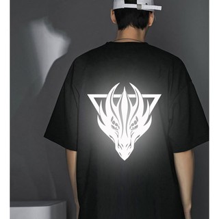 Áo Thun, Áo Thun Tay Lỡ Phom Rộng Unisex In Hình Dragon, In Decal Phản Quang Siêu Đẹp, Siêu Ngầu