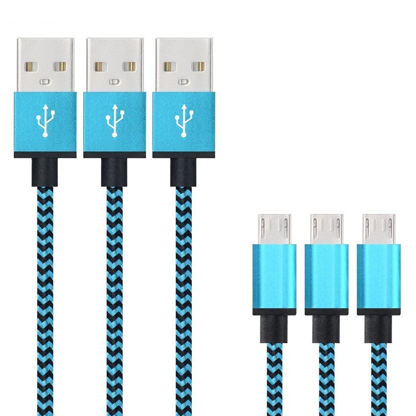 Dây cáp sạc và truyền dữ liệu micro USB dài 2m thiết kế dây bện tiện dụng