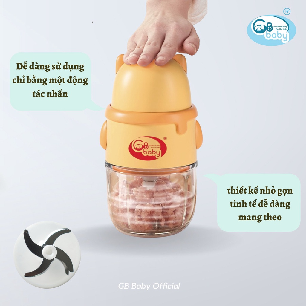 [Gb-Baby Chính Hãng]Máy Xay Cầm Tay 1 Cối Đa Năng Gb Baby Chính Hãng, Xay thịt, cháo, Sinh Tố , tỏi ớt Cho Bé Ăn Dặm (X-