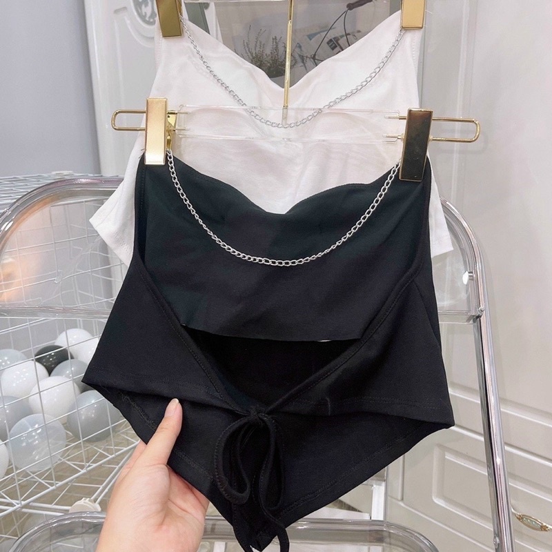 [HOT] ÁO CROPTOP THUN PHỐI XÍCH NỮ THẮT DÂY LƯNG TÀ NHỌN VẢI MỀM MỊN MÙA HÈ NĂNG ĐỘNG SEXY CÓ XÍCH CHIZI S