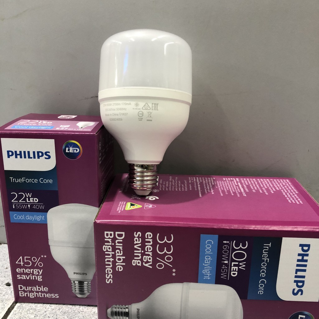 Bóng PHILIPS LED Bulb trụ 22W E27 -  - Tiết kiệm điện, chất lượng ánh sáng cao