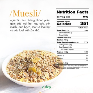 Ngũ cốc ăn liền Muesli, Eat Clean
