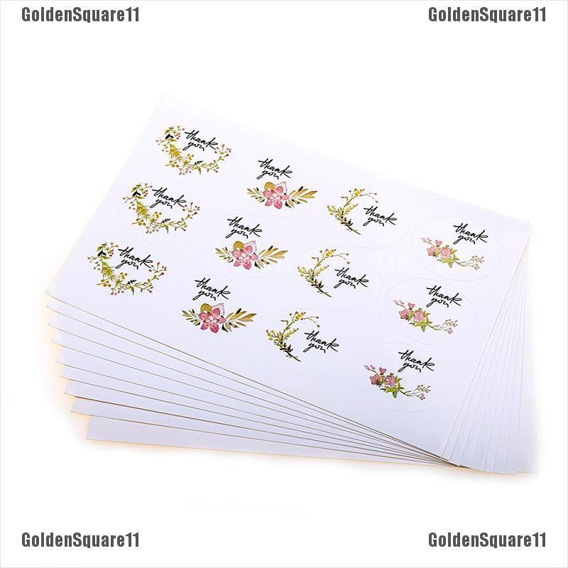 Bộ 120 Miếng Dán In Chữ Thank you Độc Đáo Trang Trí Gói Quà Tiện Dụng