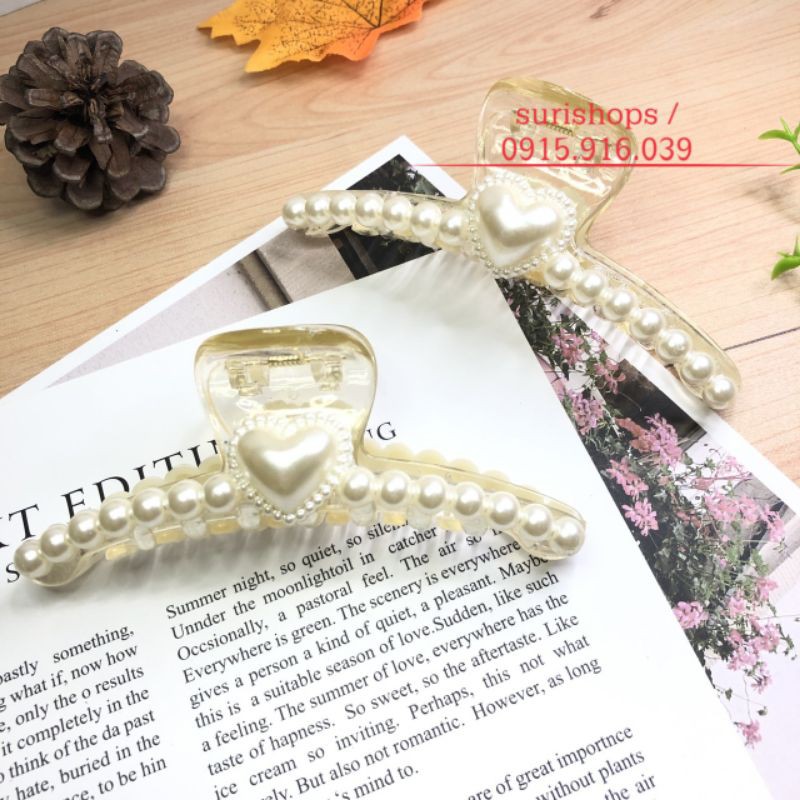 Kẹp tóc càng cua hình tim kiểu dáng hàn quốc hot trend