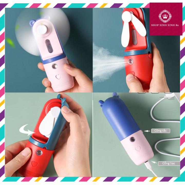 HOT!!! QUẠT PHUN SƯƠNG MINI [FREESHIP-HOÀN XU] Tích Điện Cầm Tay Gấp Gọn Chính Hãng Cao Cấp | BigBuy360 - bigbuy360.vn