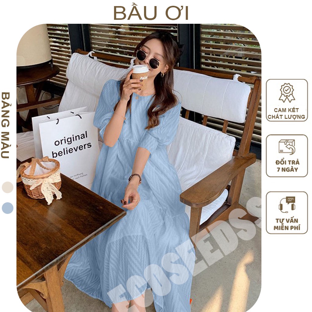 [BAUOII V75] VÁY BẦU CÔNG SỞ HÀNG THIẾT KẾ CHẤT LIỆU VOAN CAO CẤP -ĐẦM BẦU DỰ TIỆC KIỂU DÁNG BABYDOLL FREE SZ ĐẾN 70KG