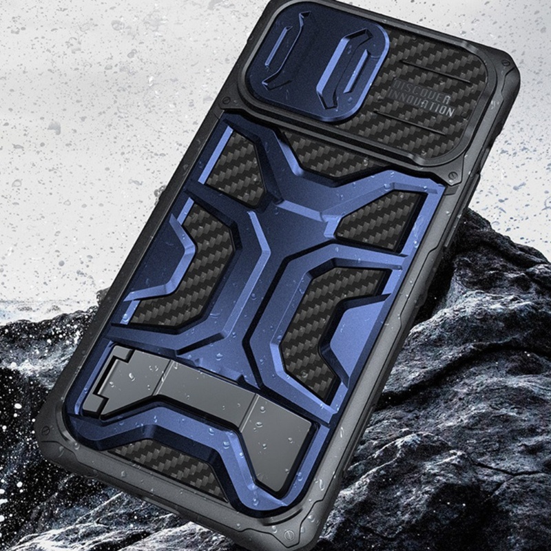 Ốp Điện Thoại Kèm Giá Đỡ Từ Tính Và Thanh Trượt Bảo Vệ Camera Có 3 Màu Cho Won 14 Pro Max