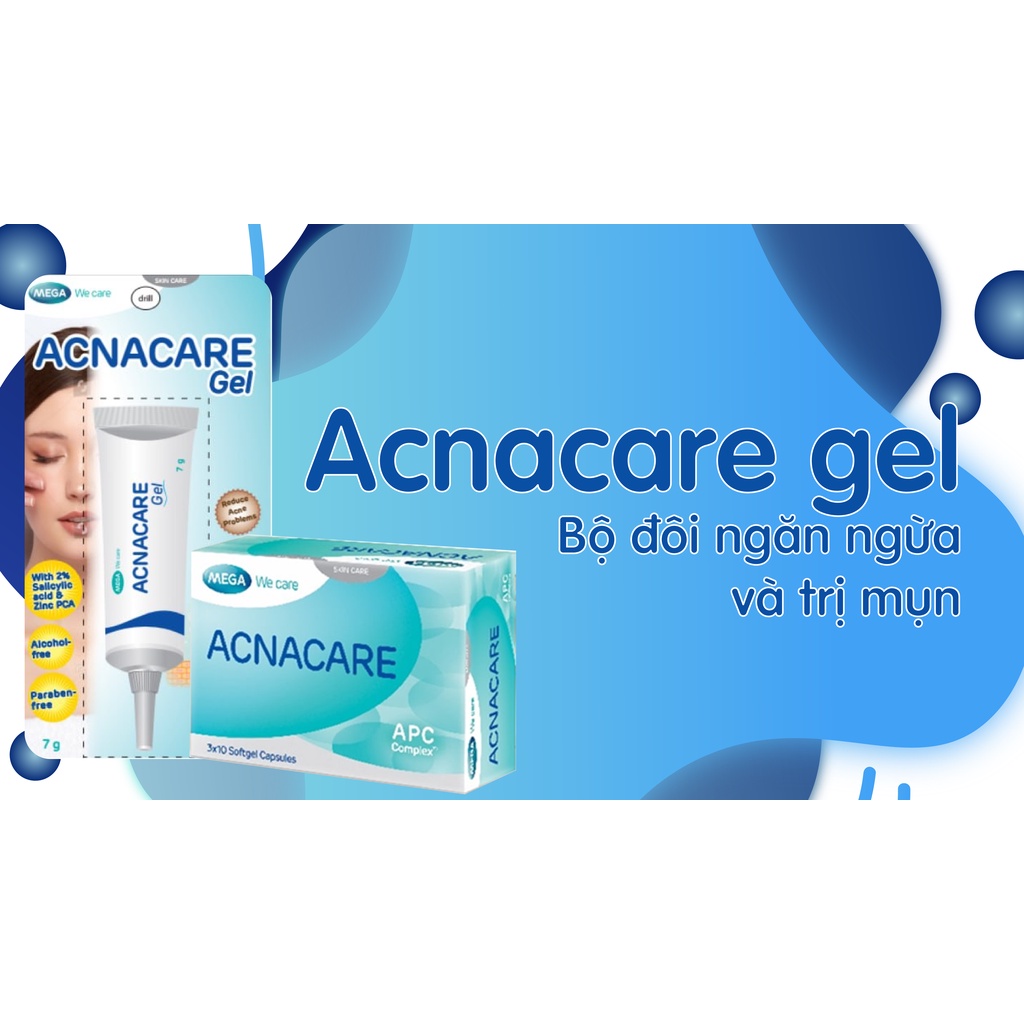 Viên uống mụn acnacre hộp 30 viên + acna care gel của mega thích hợp cho cả nam và nữ