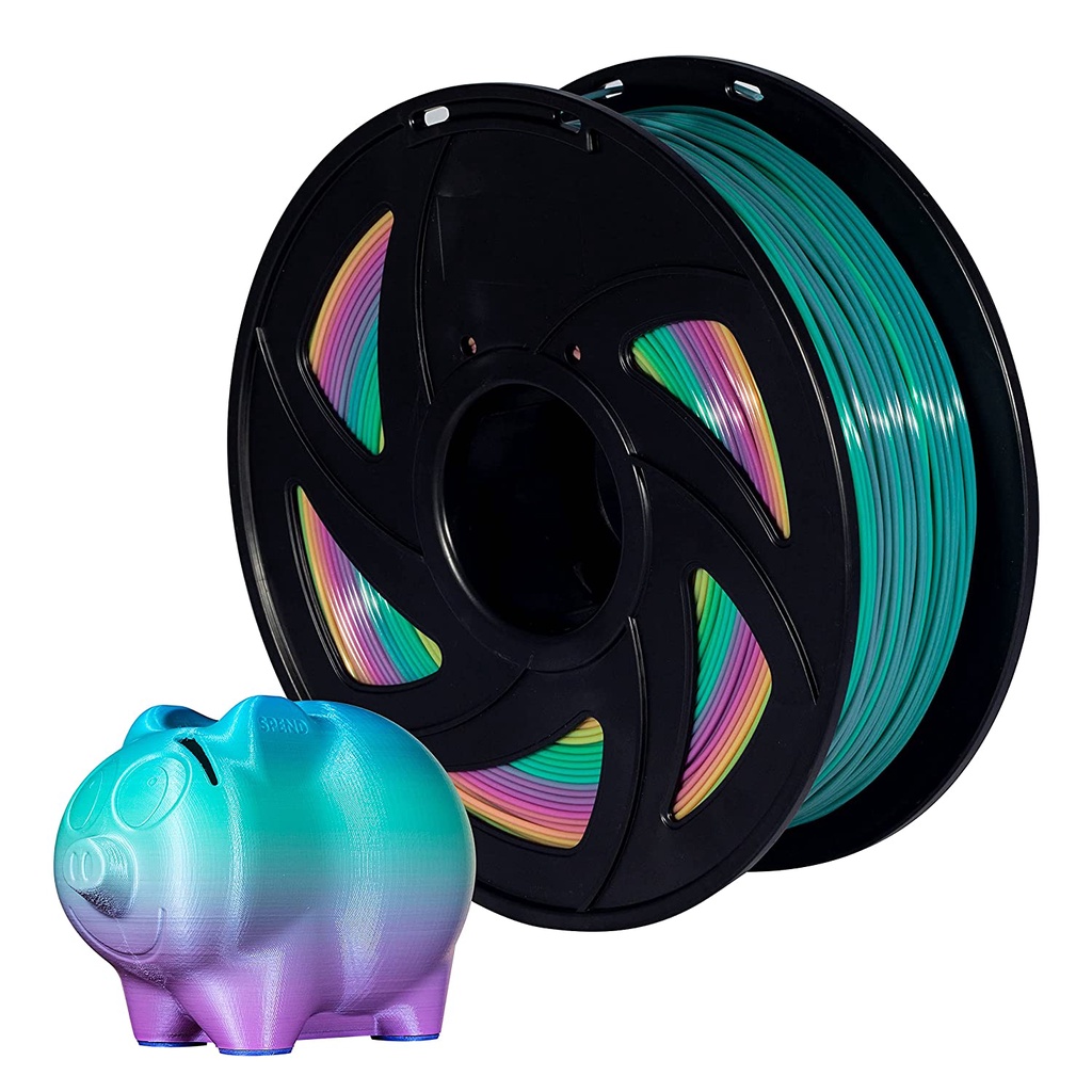 Nhựa in 3D PLA rainbow cầu vồng cao cấp 1kg 1.75mm màu sắc đẹp