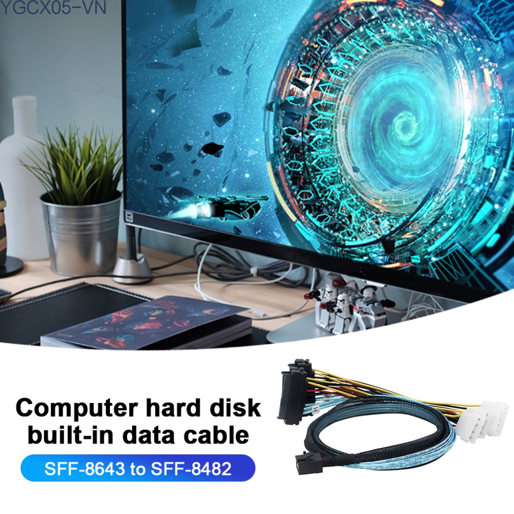 Cáp Chuyển Đổi Dữ Liệu Sas Sff-8643 Sang 4 Sff-8482 29pin + 4pin Cho Máy Tính Để Bàn | BigBuy360 - bigbuy360.vn