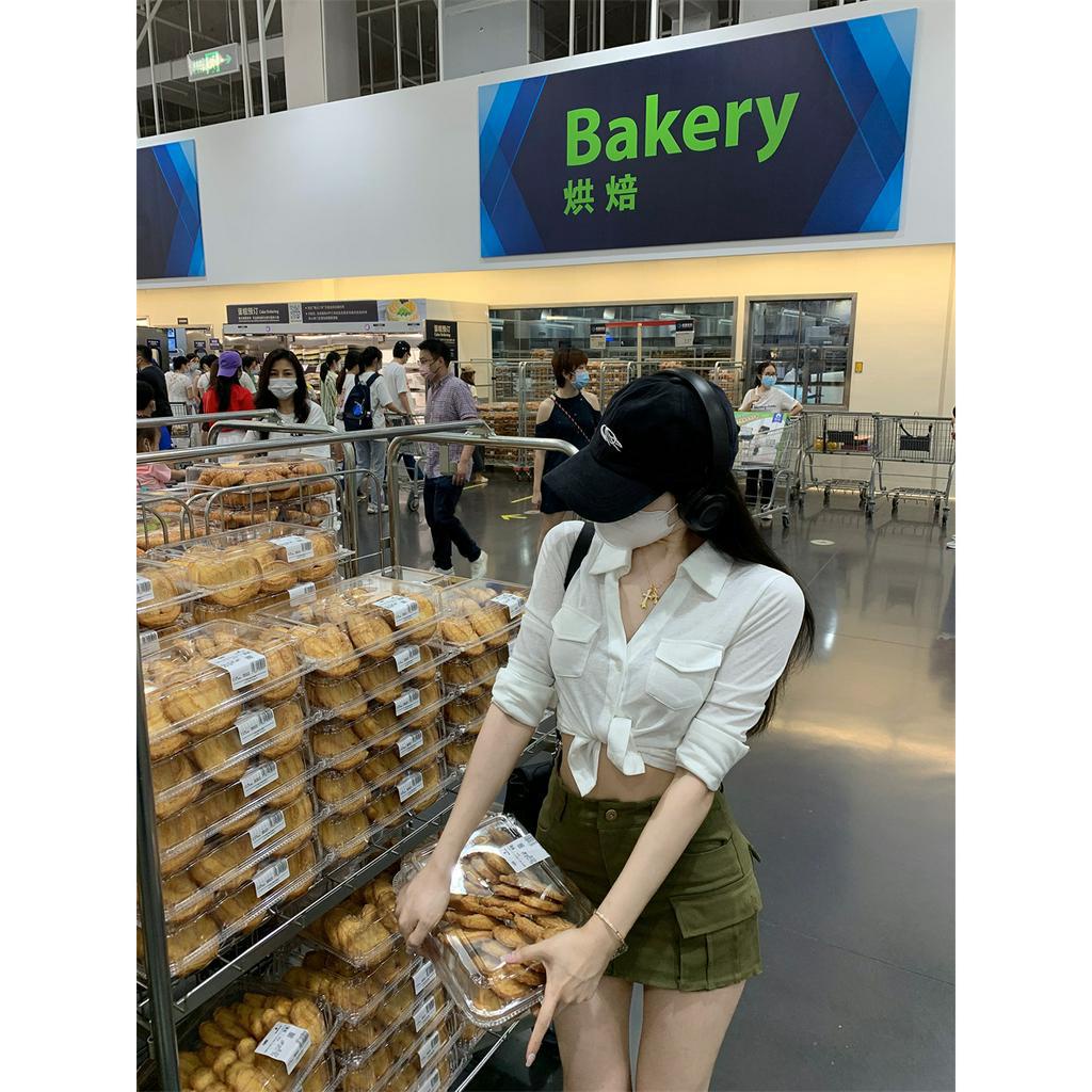 Bộ Áo Sơ Mi Dài Tay Ôm Dáng + Chân Váy Chữ A Lưng Cao Xinh Xắn Dành Cho Nữ